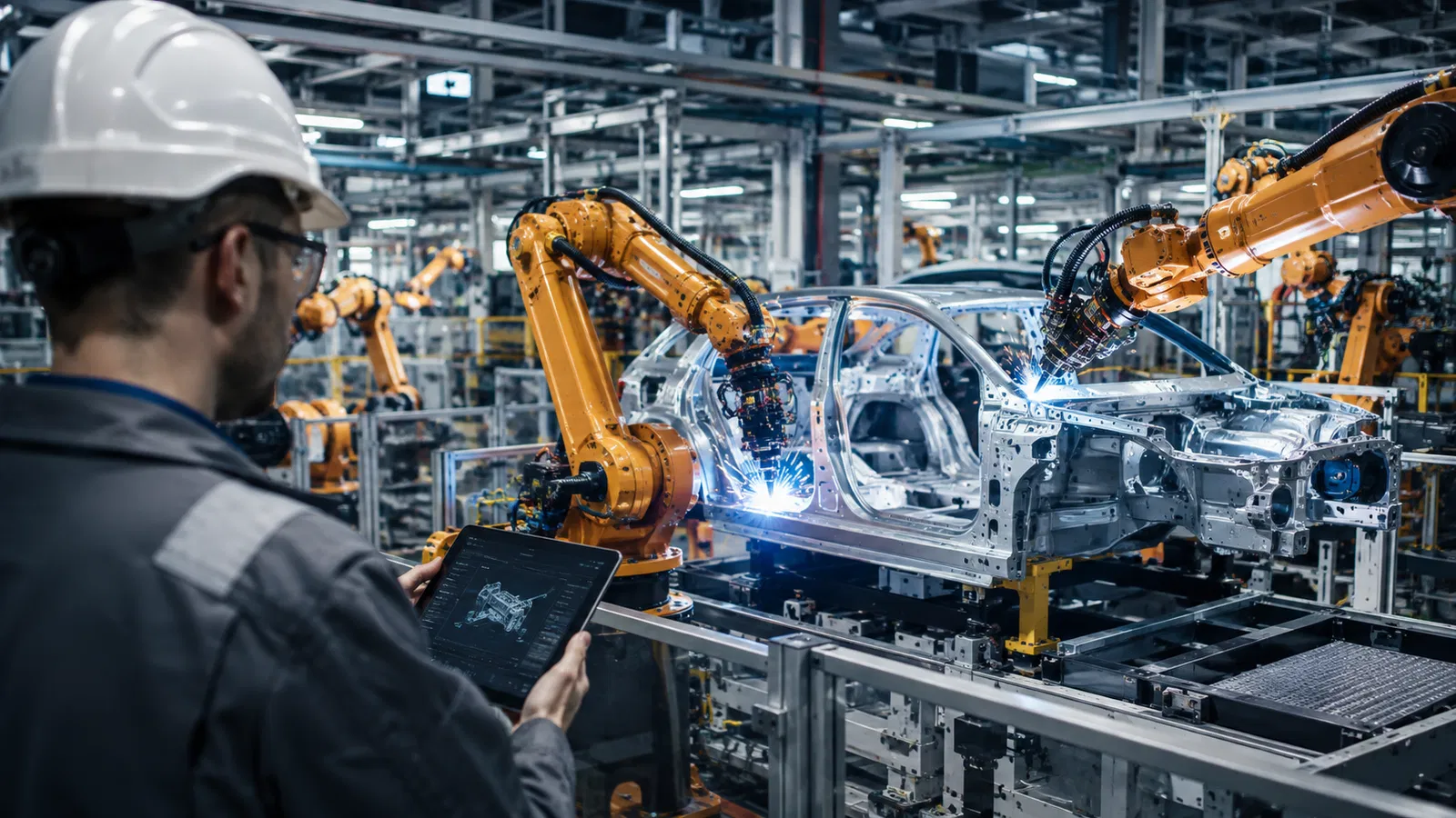 Fábrica Siemens automatizada, painéis elétricos e data center real.
