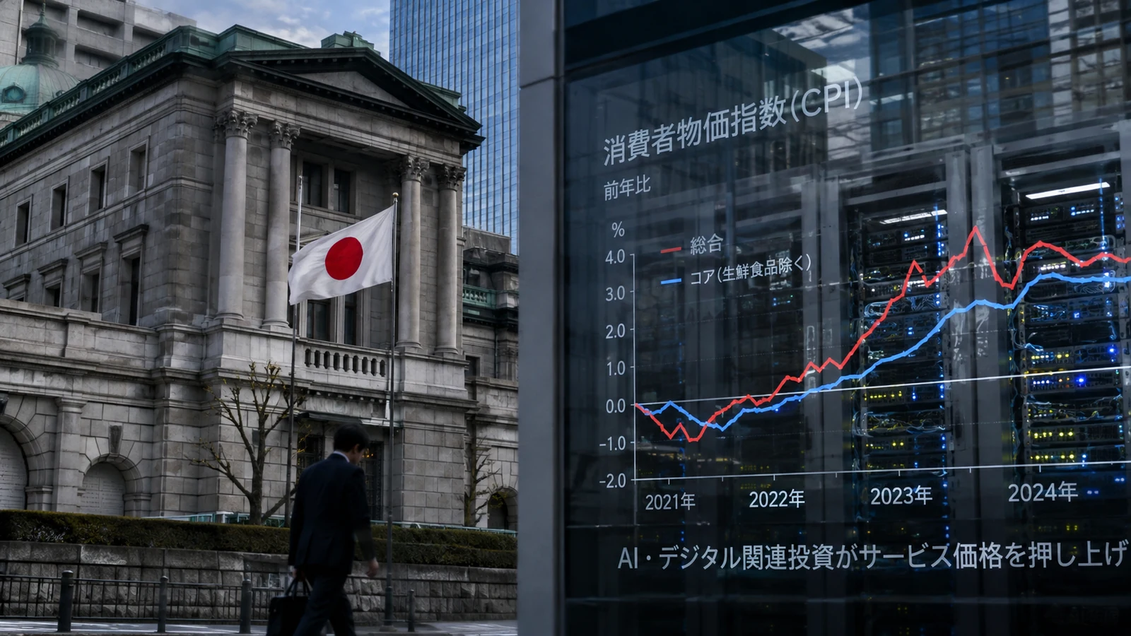 Imagem de capa com chips, fábricas japonesas e gráfico de inflação, formato 16:9.